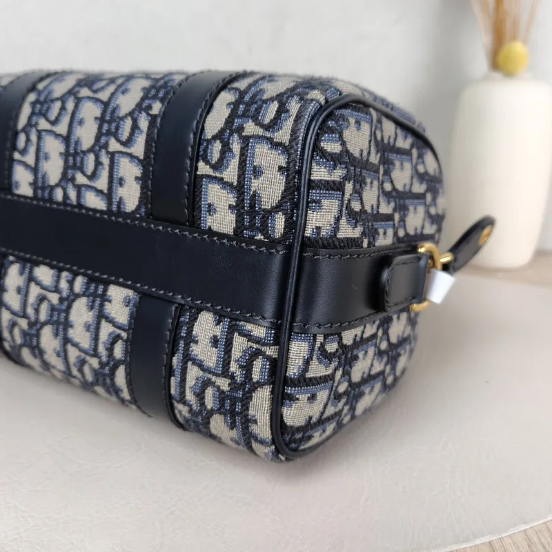 DIOR Crossbody Bag Groove 20 Top Handle Bag Blue Canvas Small 20.5 × 12 × 13.5 cm — detail view 6 of 15