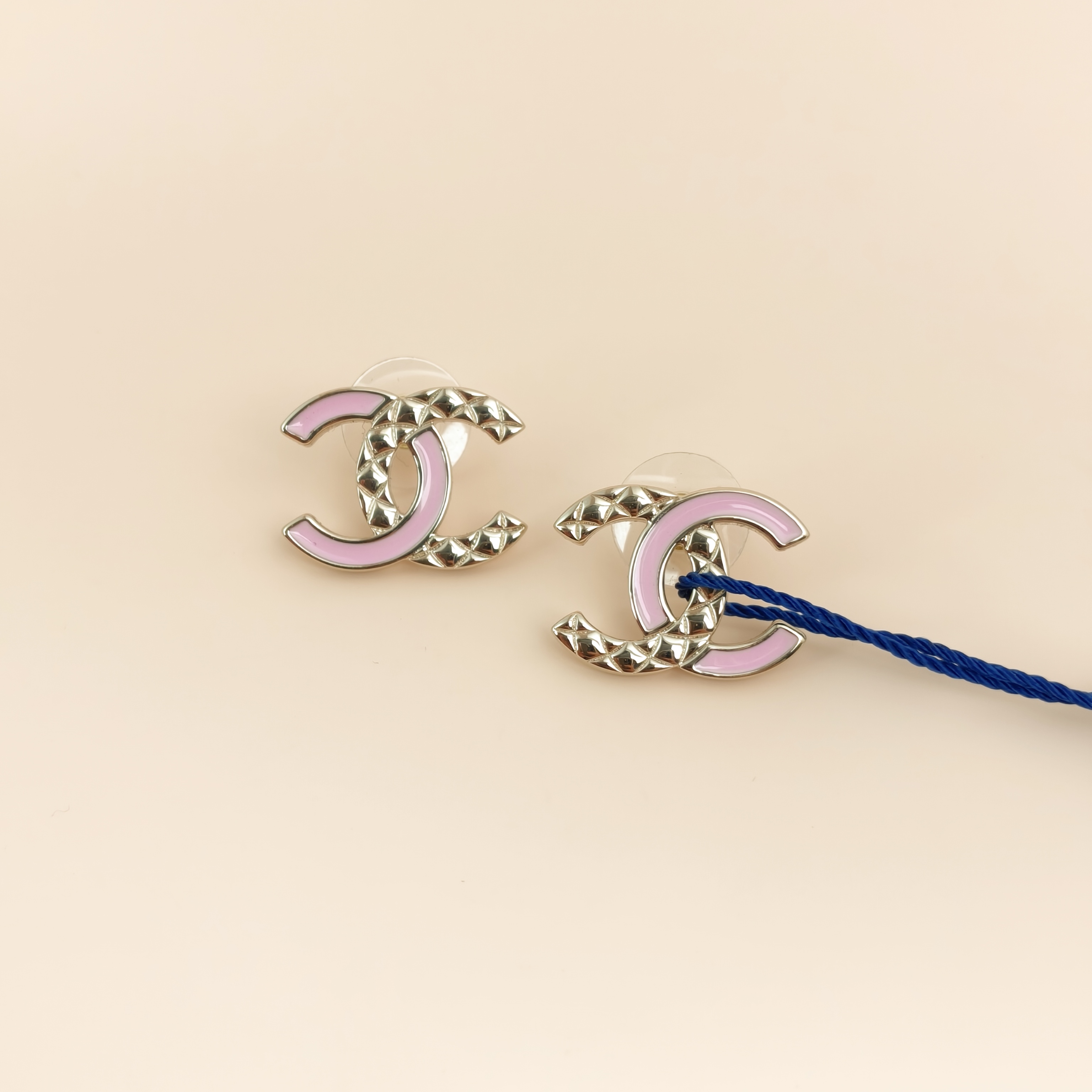 Chanel Earrings25b c Earrings Gold Pink One Size