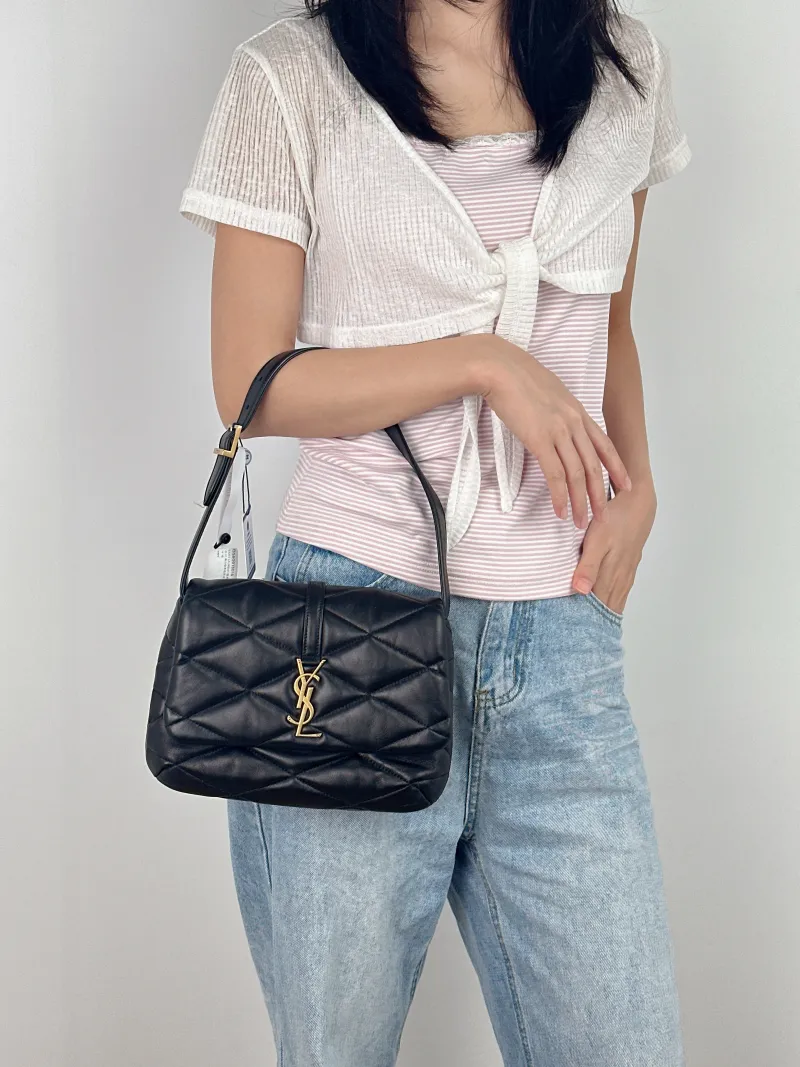 SAINT LAURENT Shoulder Bag LE 57 Shoulder Bag Black Lambskin One Size24 × 4 × 18 cm — on-model view 2 of 3
