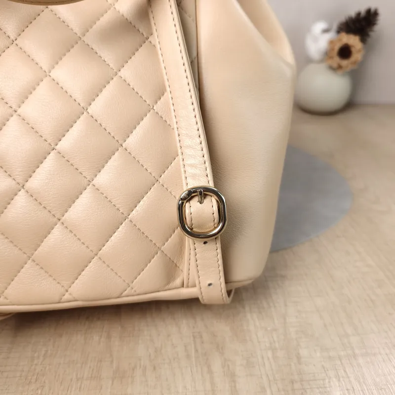 Chanel Backpack Duma Beige Calfskin Large 21 × 13 × 23 cm — detail view 12 of 13