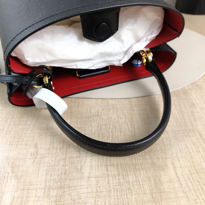 PRADA Shoulder Bag Panier Black Calfskin One Size 21.5 × 13 × 22.5 cm — detail view 9 of 13