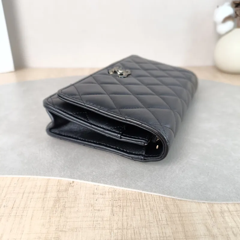 Chanel Crossbody Bag CF WOC Black Lambskin Mini 19.2 × 3.5 × 12.3 cm — detail view 1 of 12