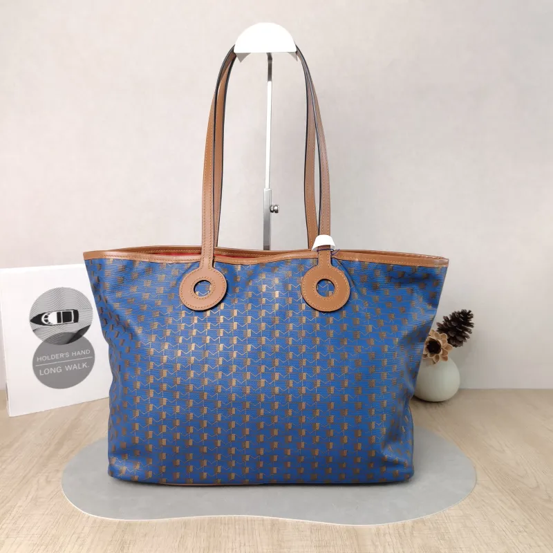 Moynat Shoulder Bag Blue Canvas 34 × 14 × 26 cm — cover view 4 of 5