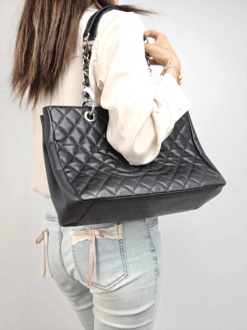 Chanel Shoulder Bag Grand Shopping Tote​ GST Shopping Tote Black Grained Calfskin Large 33 × 13 × 24 cm 15 — on-model view 2 of 2