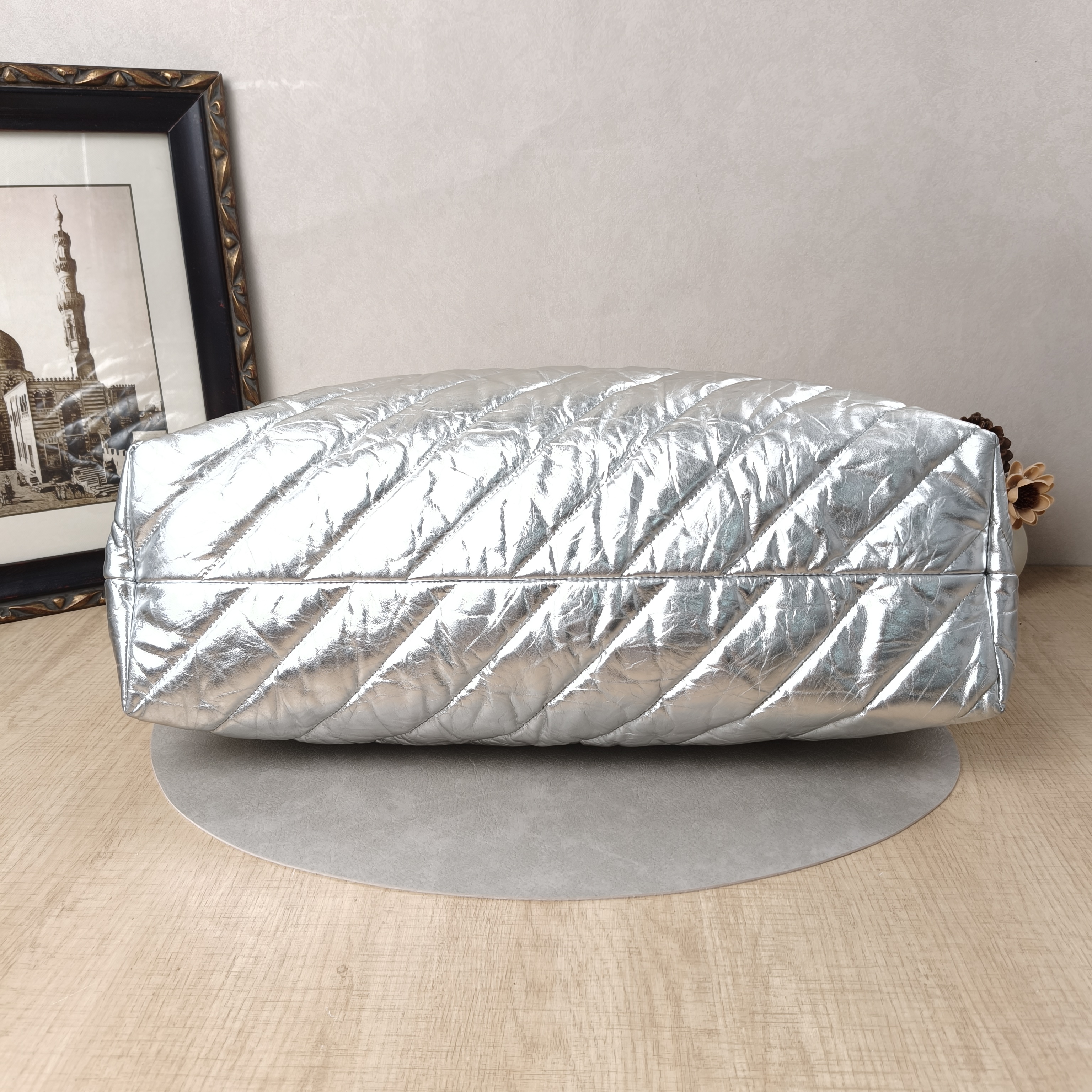 BALENCIAGA Shoulder Bag Tote Bag Silver Calfskin45.5 × 14.5 × 31.5 cm — cover view 4 of 5
