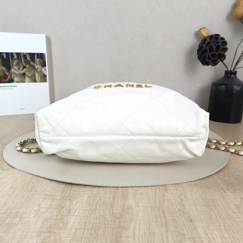 Chanel Backpack 22Bag Backpack White Gold Calfskin Small 29 × 8 × 34 cm — cover view 4 of 5
