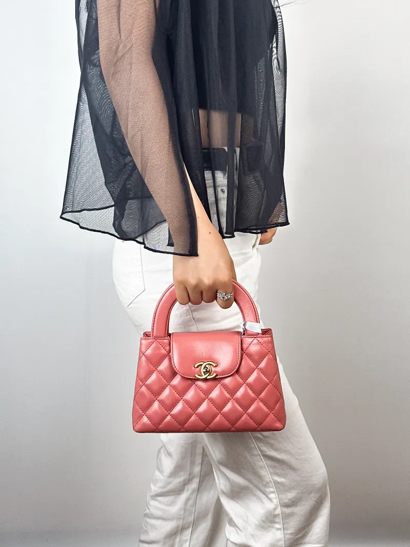 Chanel Crossbody Bag Kelly Pink Calfskinmini19 × 7 × 13 cm — on-model view 2 of 2