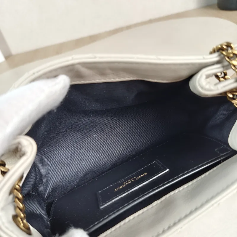 SAINT LAURENT Crossbody Bag NOLITA White SL ambskin Mini 18 × 6 × 13 cm — detail view 12 of 12