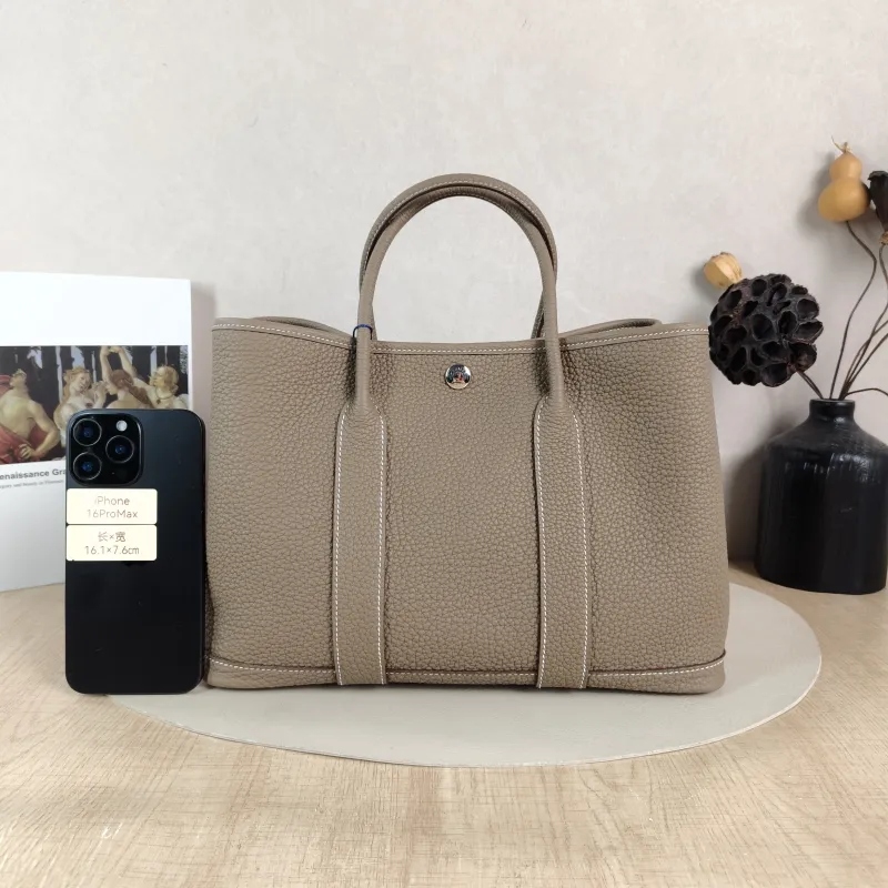 Hermès Top Handle Bag Garden Party 30 30 Negonda Calfskin Medium 30 × 13 × 21 cm G — cover view 5 of 5