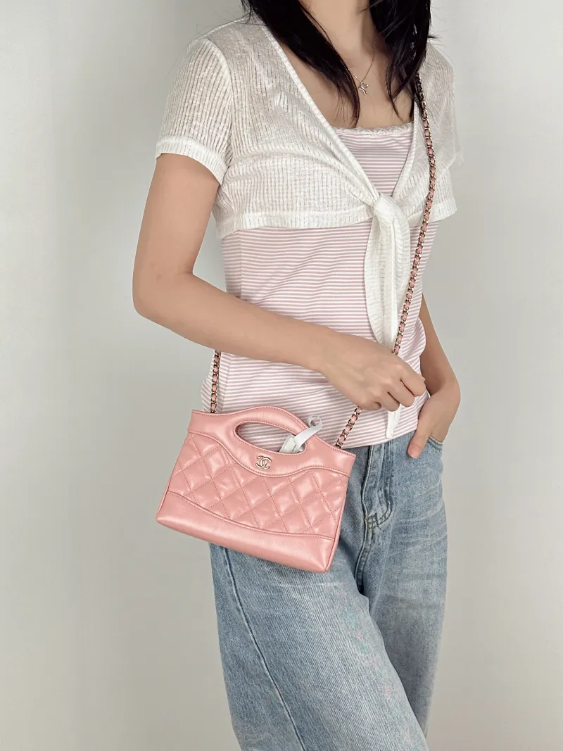 Chanel Crossbody Bag31Bag Pink Waxed Leathernano19 × 5 × 12 cm — on-model view 3 of 3