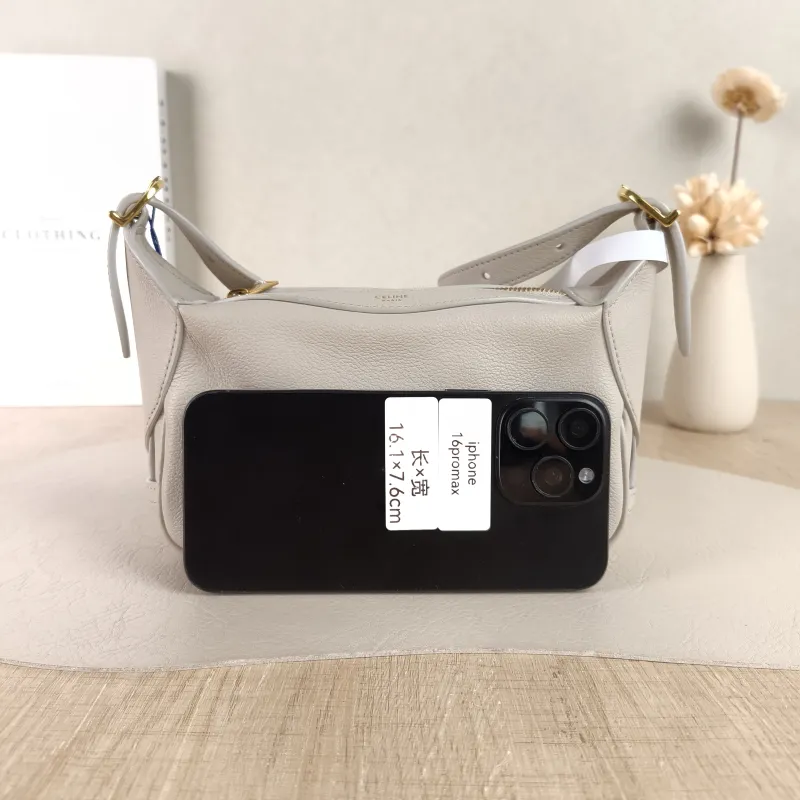 CELINE Shoulder Bag Romy Hobo Shoulder Bag White Calfskin Mini 19 × 5 × 14 cm — cover view 4 of 5