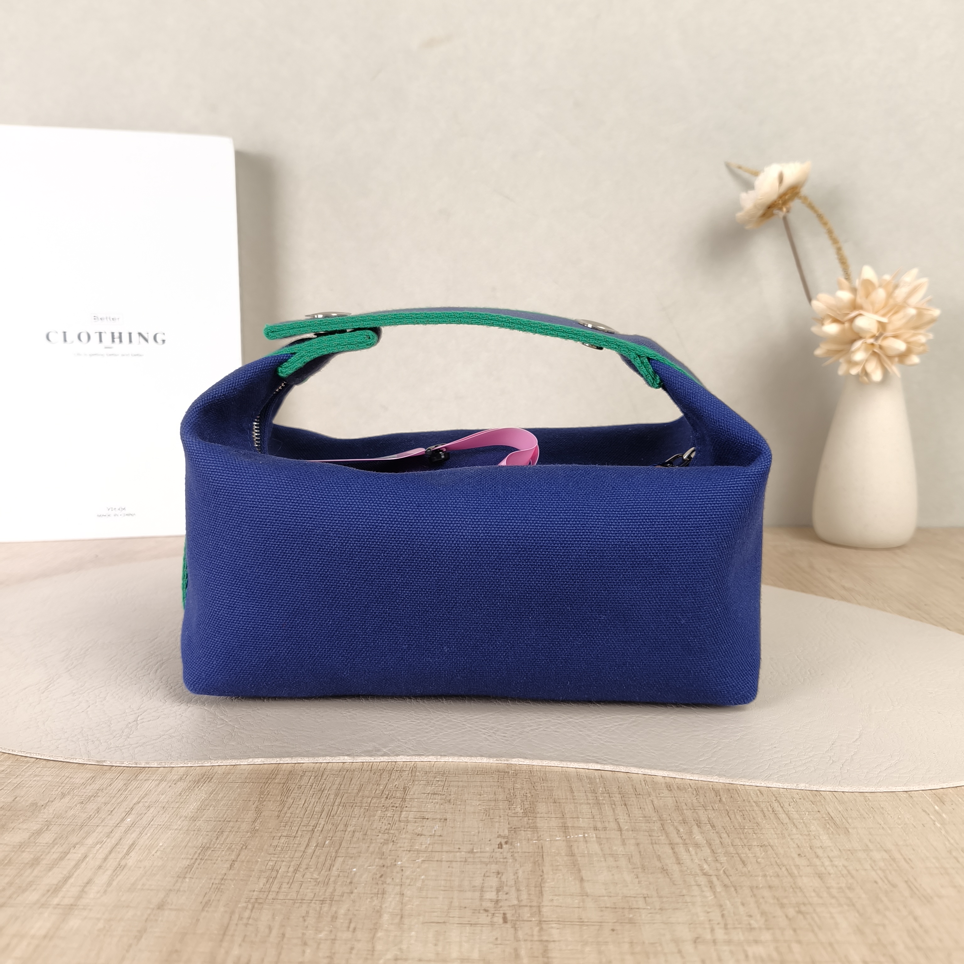 Hermès Top Handle Bagbride-a-brac Blue Canvas Small21 × 12 × 17 cm — cover view 4 of 5