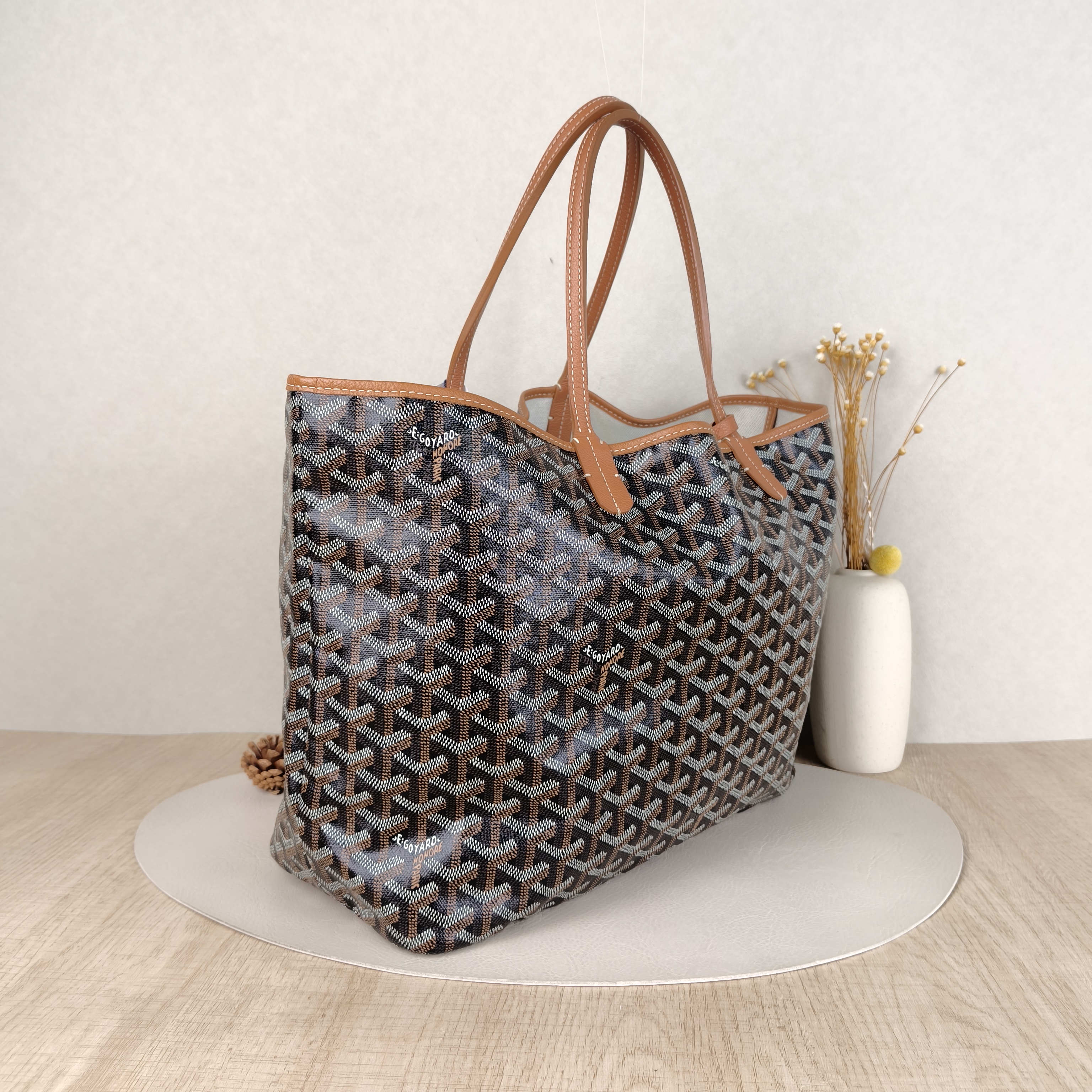 GOYARD Shoulder Bag SAINT LOUIS Shopping Tote Brown ine Canvas Small34 × 15 × 28 cm — cover view 3 of 5