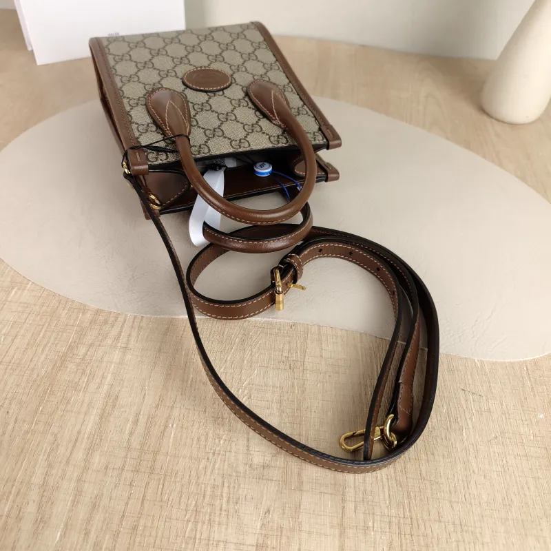 GUCCI Crossbody Bag GG Retro Collection Tote Bag Brown PVC Mini 16 × 7 × 20 cm — detail view 1 of 10