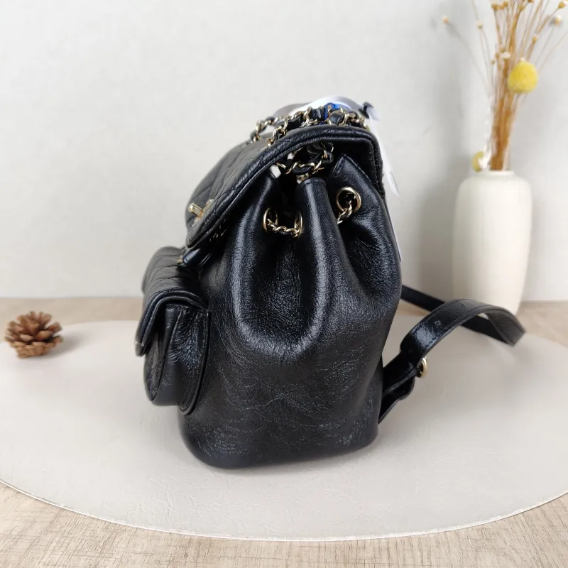Chanel Backpack Duma Black Calfskin Small18 × 12 × 18.5 cm — detail view 8 of 17