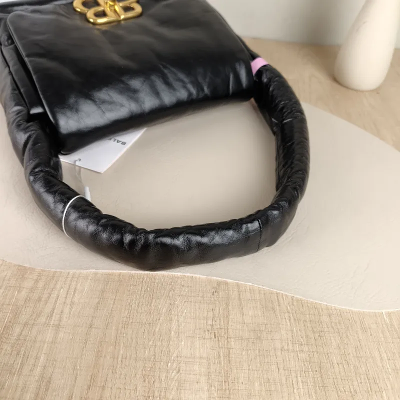 BALENCIAGA Shoulder Bag Shoulder Bag Black with Gold-Tone Hardware Calfskin One Size 25 × 9 × 19 cm — detail view 4 of 10