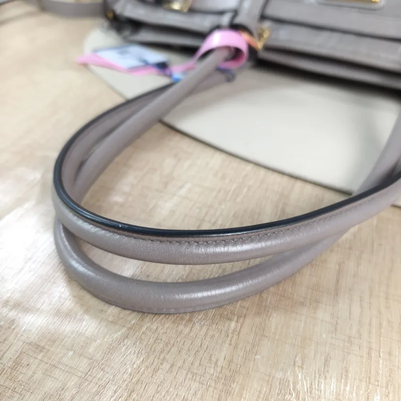 PRADA Shoulder Bag Bonnie Soft Lux Grey Waxed Leather Large 38 × 12 × 24 cm — detail view 8 of 11