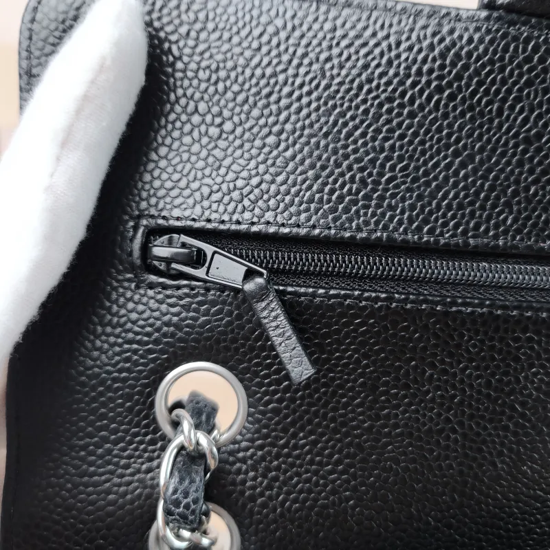 Chanel Crossbody Bag Classic Flap CF Black Grained Calfskin Small 23 × 6 × 14.5 cm — detail view 6 of 14