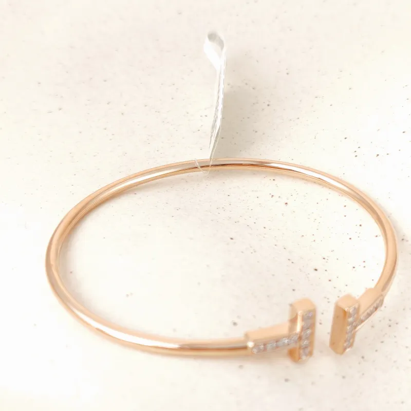 Tiffany&Co. Bangle TC ollection T Rose Gold Rose Gold 18KR ose Gold Diamond Medium 15.9 โ cover view 6 of 8