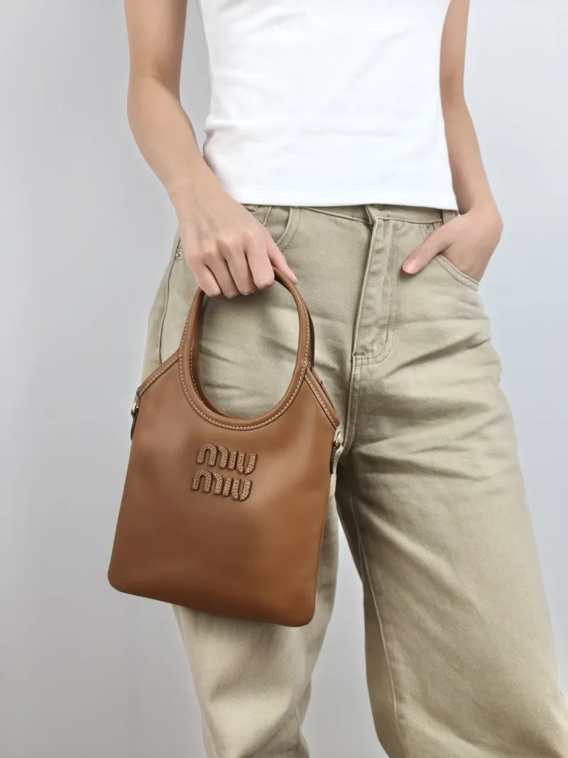 Miumiu Shoulder Bag IVY Tote Shopping Tote CC alfskin Mini 20*24 — on-model view 1 of 3