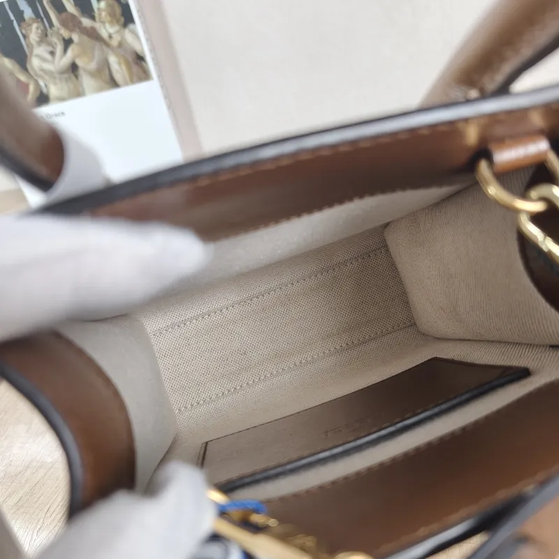 GUCCI Crossbody Bag GG Retro Collection Tote Bag Brown PVC Mini 16 × 7 × 20 cm — detail view 4 of 13