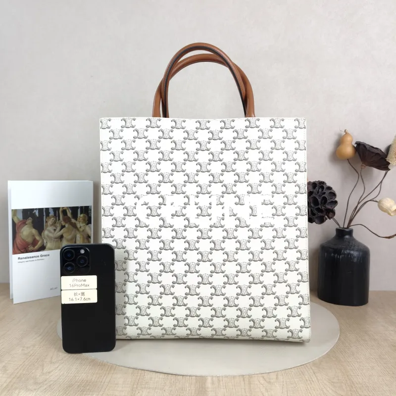 CELINE Crossbody Bag CABAS White Monogram PVC Medium 31.5 × 5 × 35 cm — cover view 5 of 5