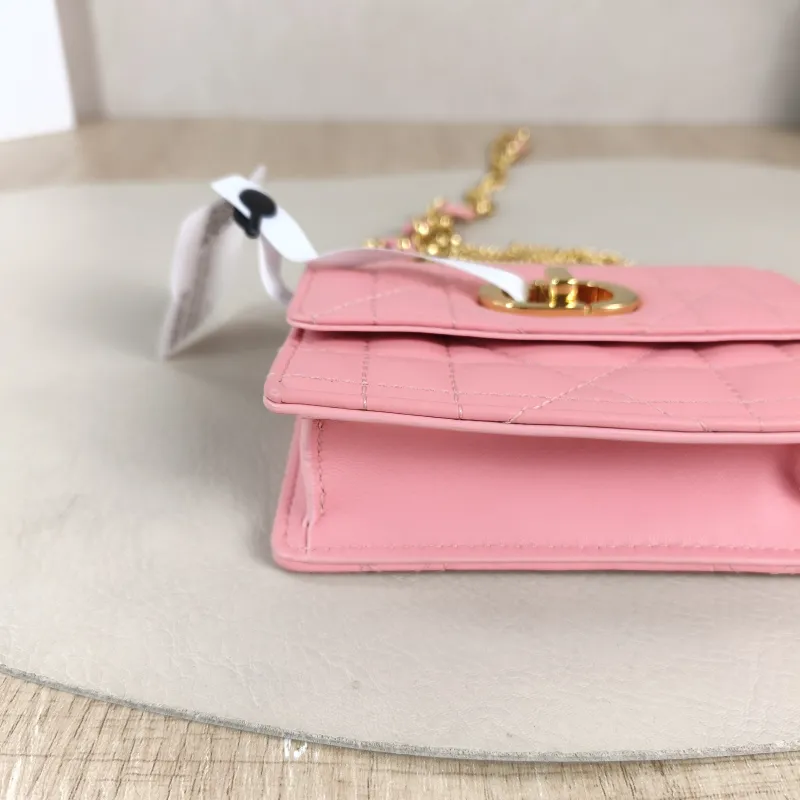 DIOR Shoulder Bag Chain Shoulder Crossbody Bagwoc Pink Lambskin One Size 12 × 3 × 19 cm — detail view 10 of 12