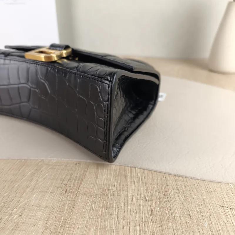BALENCIAGA Crossbody Bag Hourglass Hourglass Bag Black Calfskin XS 19 × 8 × 13 cm — detail view 6 of 9