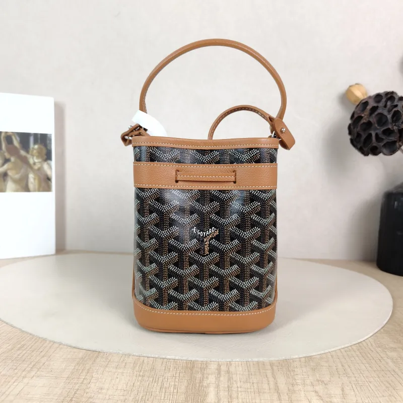 GOYARD Crossbody Bag Petit Flot Brown ine Canvas Mini 12 × 10 × 17.5 cm — cover view 4 of 6