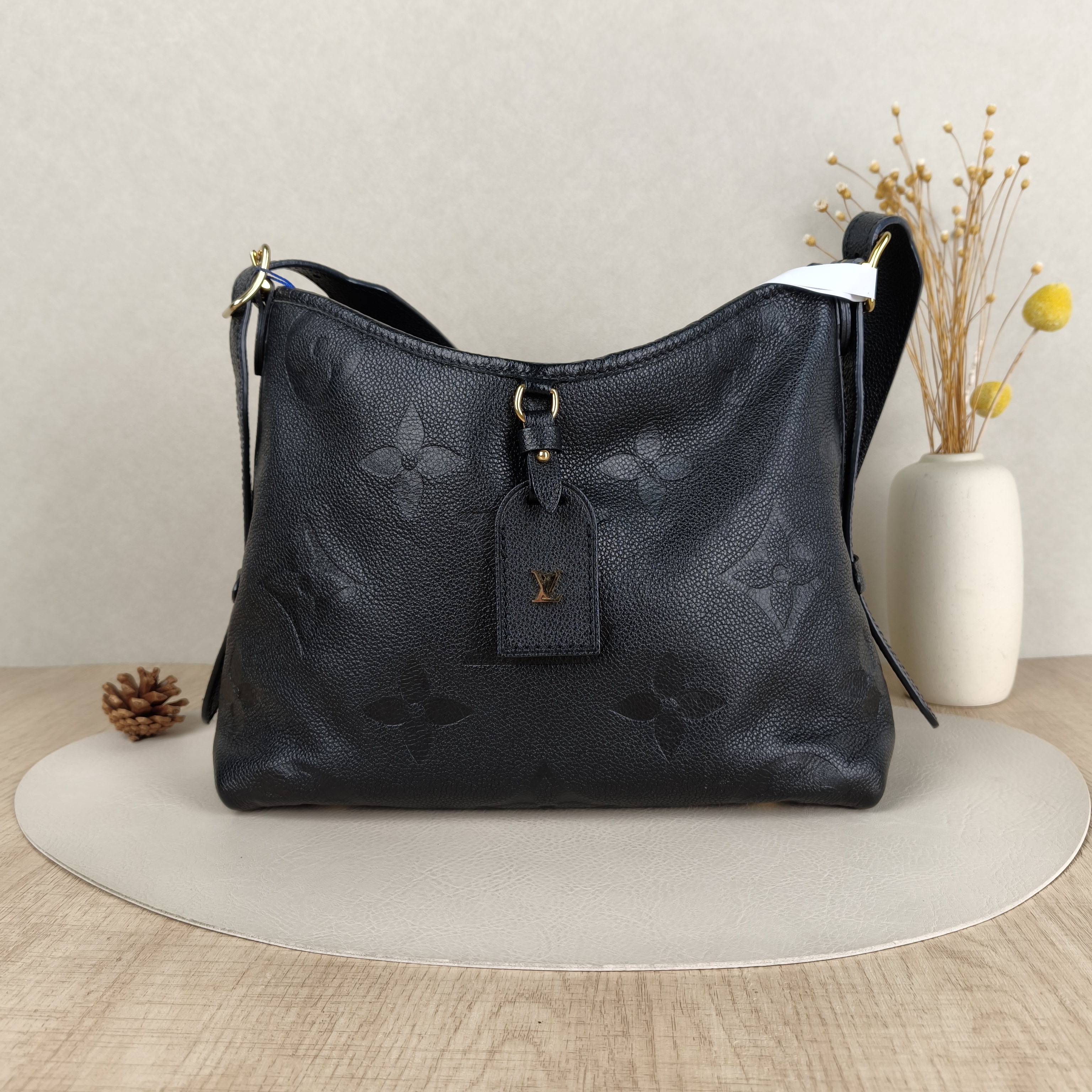 Louis Vuitton Crossbody Bag Carryall Black Calfskin Small29.5 × 12 × 24 cm