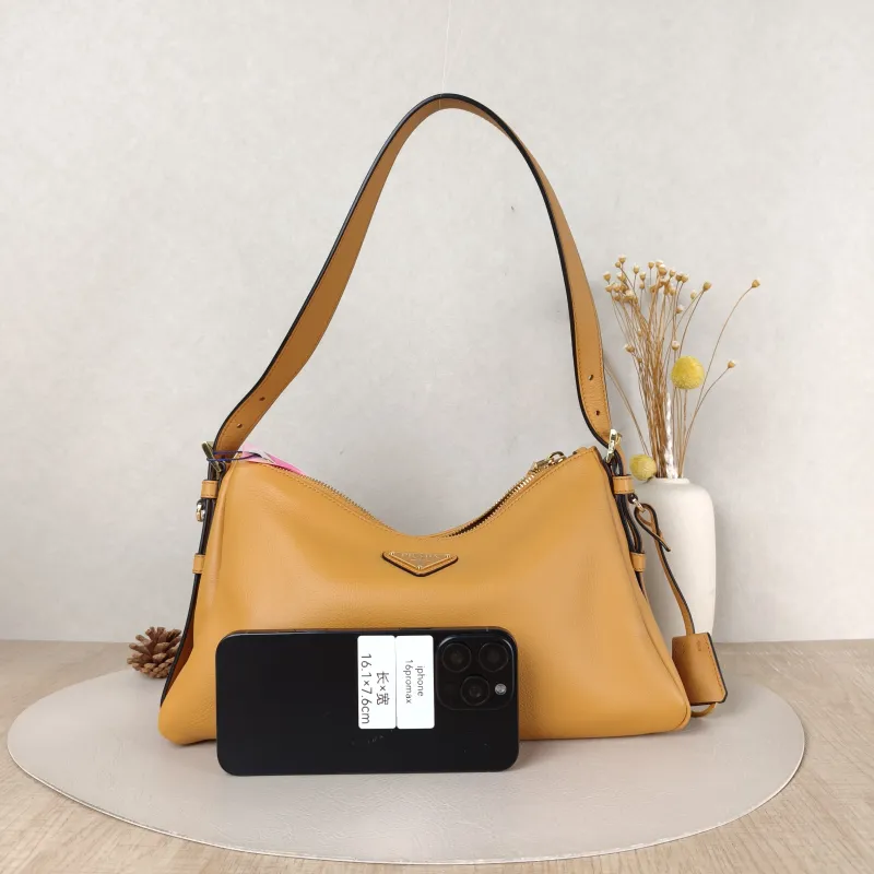 PRADA Shoulder Bag Aimée Yellow Calfskin One Size31 × 9 × 18 cm — cover view 2 of 5
