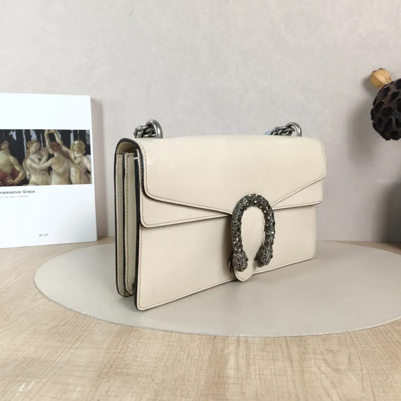 GUCCI Crossbody Bag Dionysus White Calfskin Medium 28 × 9 × 17 cm — cover view 5 of 5