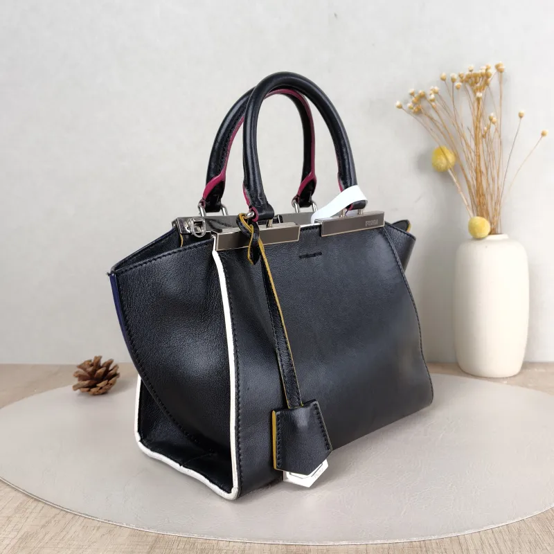 FENDI Top Handle Bag Top Handle Bag Black Calfskin 21.5 × 11 × 17 cm — cover view 2 of 5