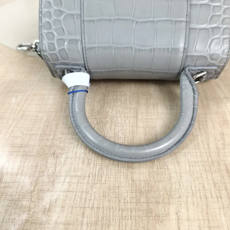 BALENCIAGA Crossbody Bag Hourglass Hourglass Bag Grey Calfskin Mini 19 × 6.5 × 12 cm — detail view 1 of 14