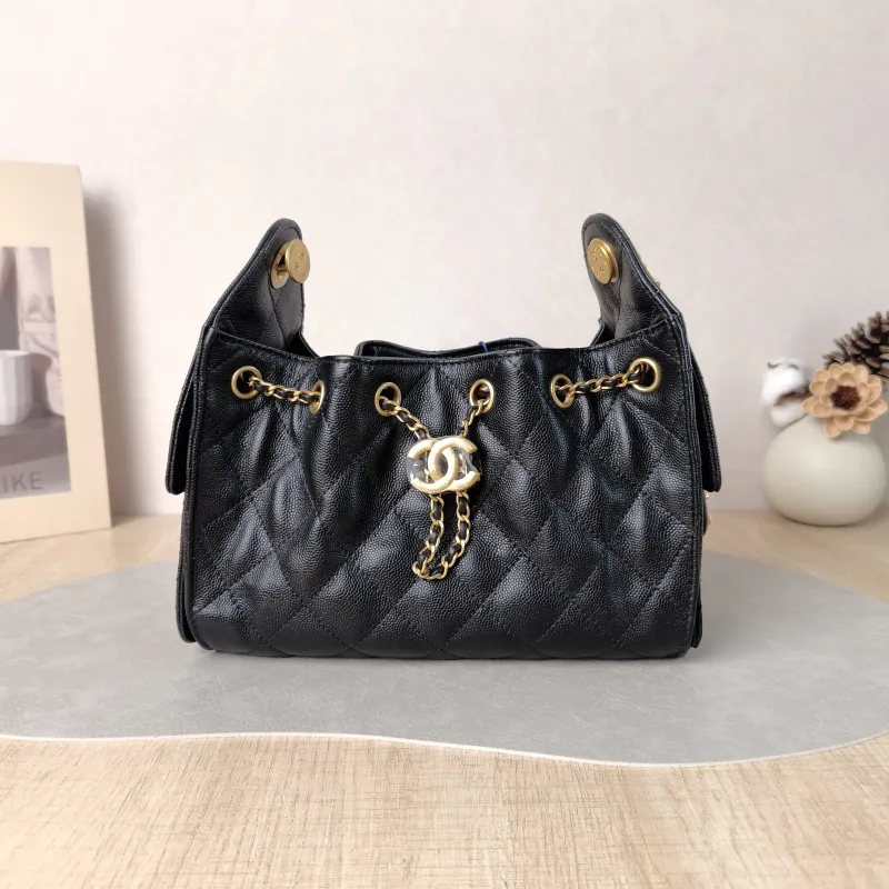 Chanel Shoulder Bag 25Bag Black Grained Calfskin Mini 22 × 12.5 × 20 cm