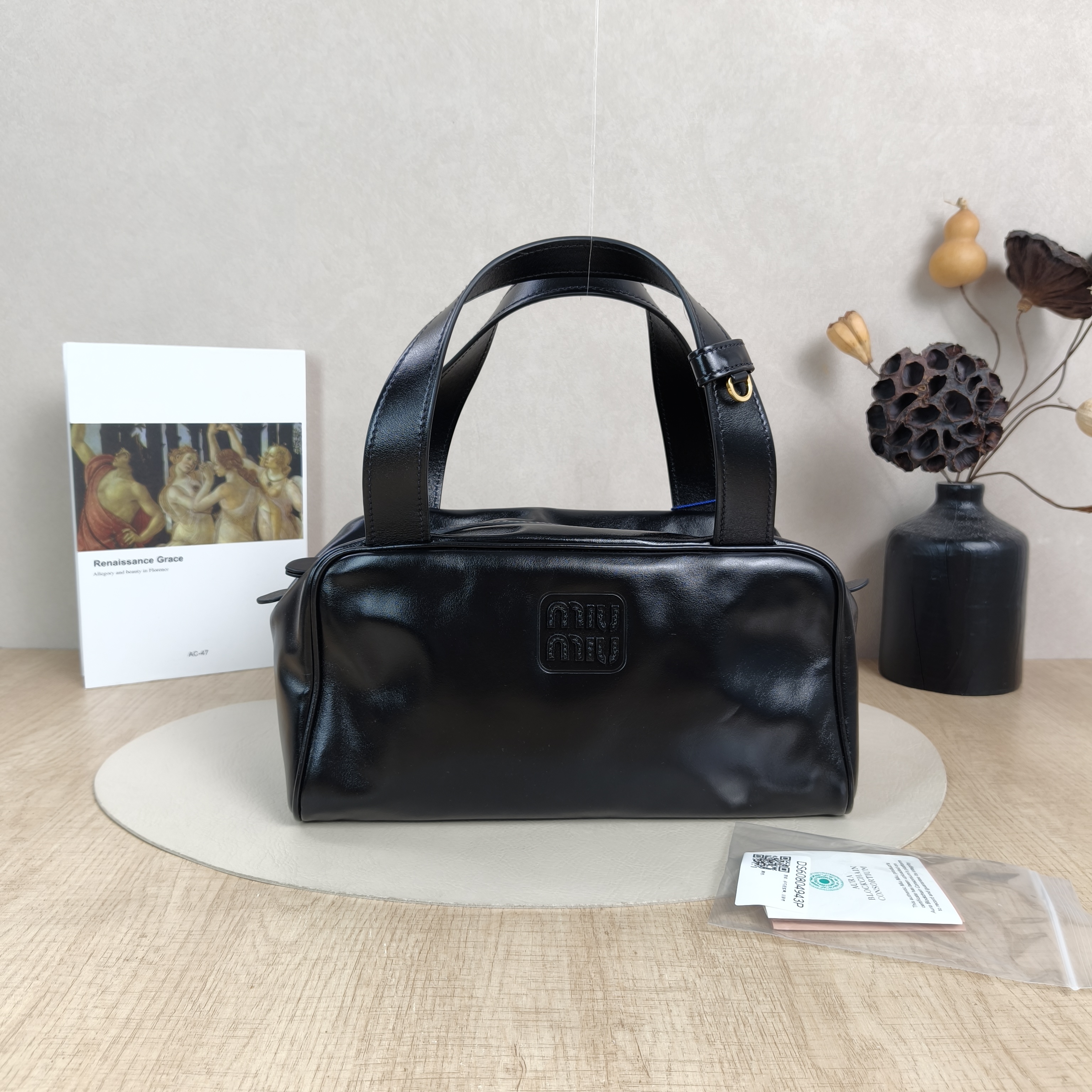 Miumiu Top Handle Bag Top Handle Bag Black Calfskin One Size28 × 12 × 15 cm — cover view 3 of 6