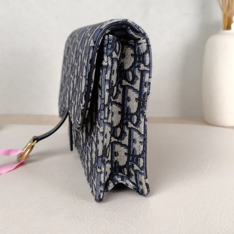 DIOR Crossbody Bag Saddle Chain Bagwoc Monogram Canvas Medium 22 × 5 × 14.5 cm — detail view 4 of 11