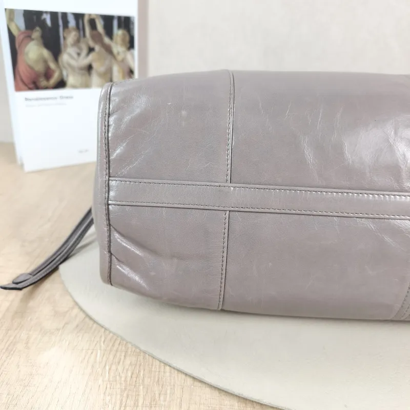 PRADA Shoulder Bag Bonnie Soft Lux Grey Waxed Leather Large 38 × 12 × 24 cm — detail view 1 of 11