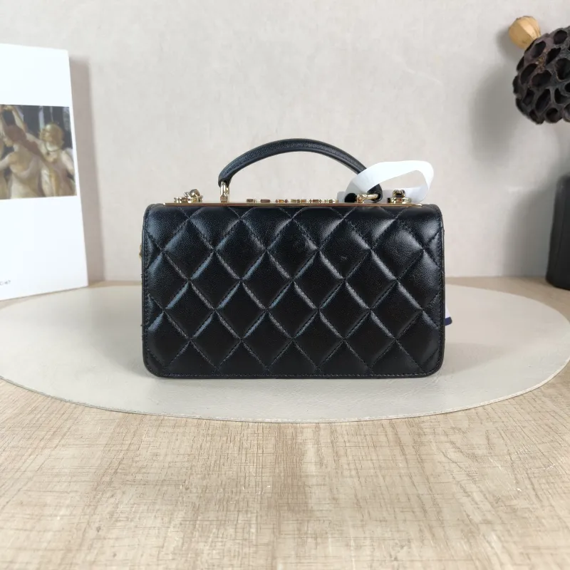 Chanel Crossbody Bag trendy cc woc Black Lambskin Mini 19.2 × 3.5 × 12.3 cm — cover view 5 of 5