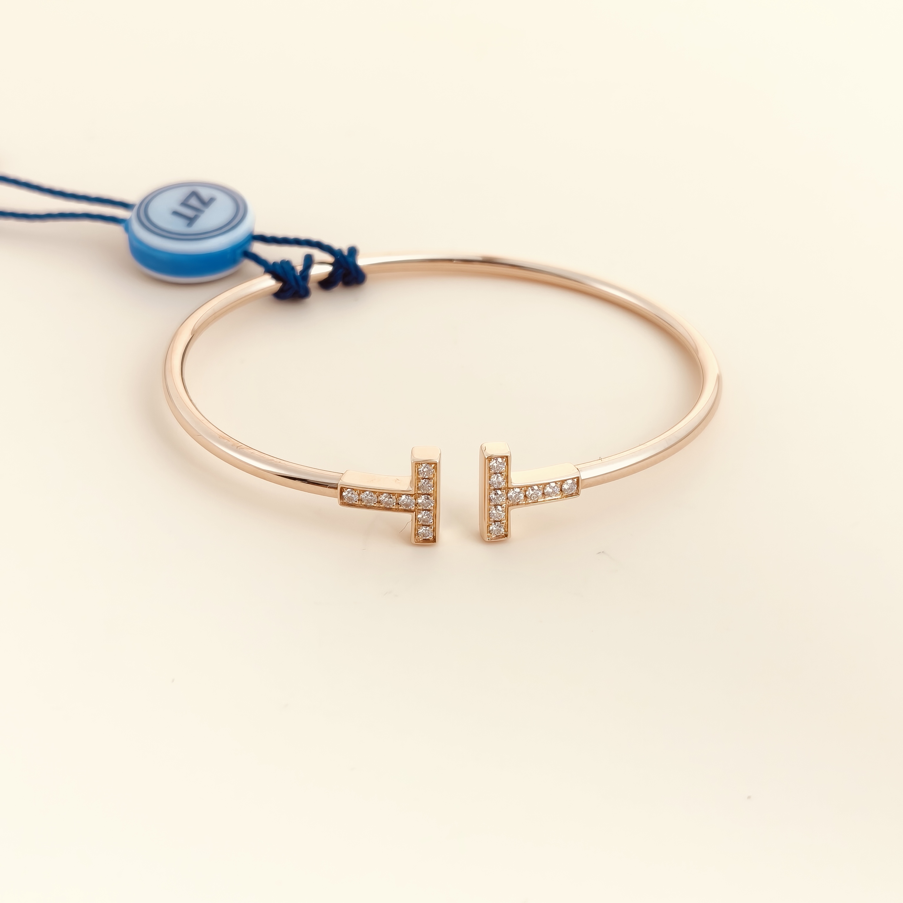 Tiffany&Co. Bangle TC ollection T Gold18K Diamond One Size16cm