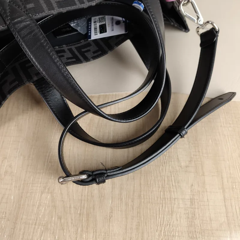 FENDI Top Handle Bag FF Tote Bag Top Handle Bag Grey Canvas One Size 41 × 19 × 35 cm — detail view 6 of 11