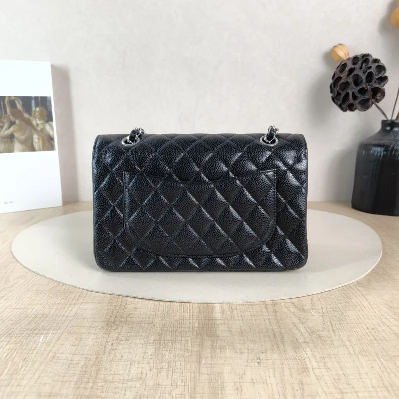 Chanel Crossbody Bag Classic Flap CF Black Grained Calfskin Small 23 × 6 × 14.5 cm Conditioned — cover view 6 of 6