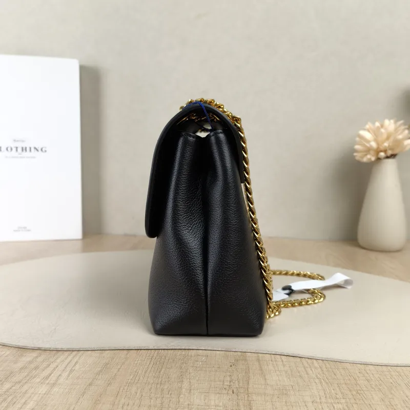 CELINE Crossbody Bag Victoire Chain Bag Black Calfskin Medium25 × 8 × 15 cm — detail view 10 of 14