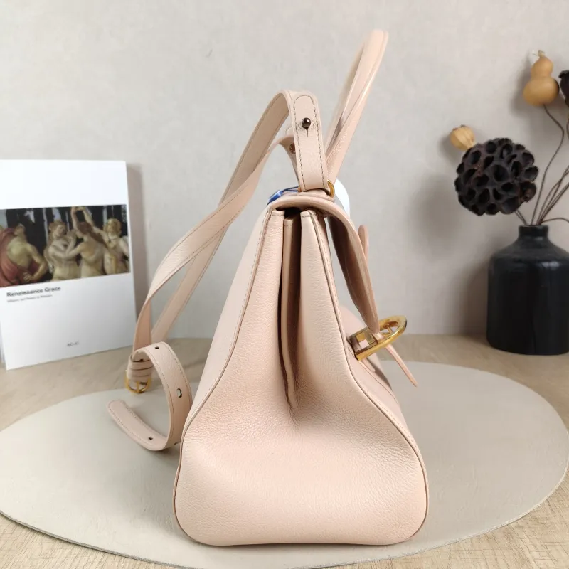 DELVAUX Top Handle Bag Brillant Pink Calfskin Medium29 × 15 × 22 cm — detail view 5 of 13