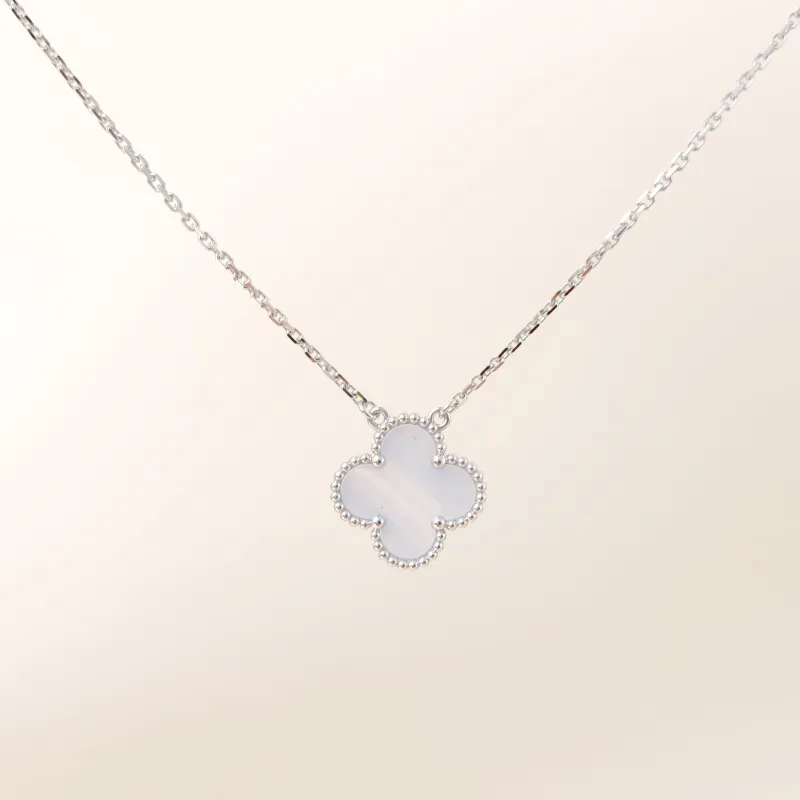 Van Cleef & Arpels Necklace Alhambra Alhambra Collection Necklace 18KW hite Gold Vintage Small 42cm