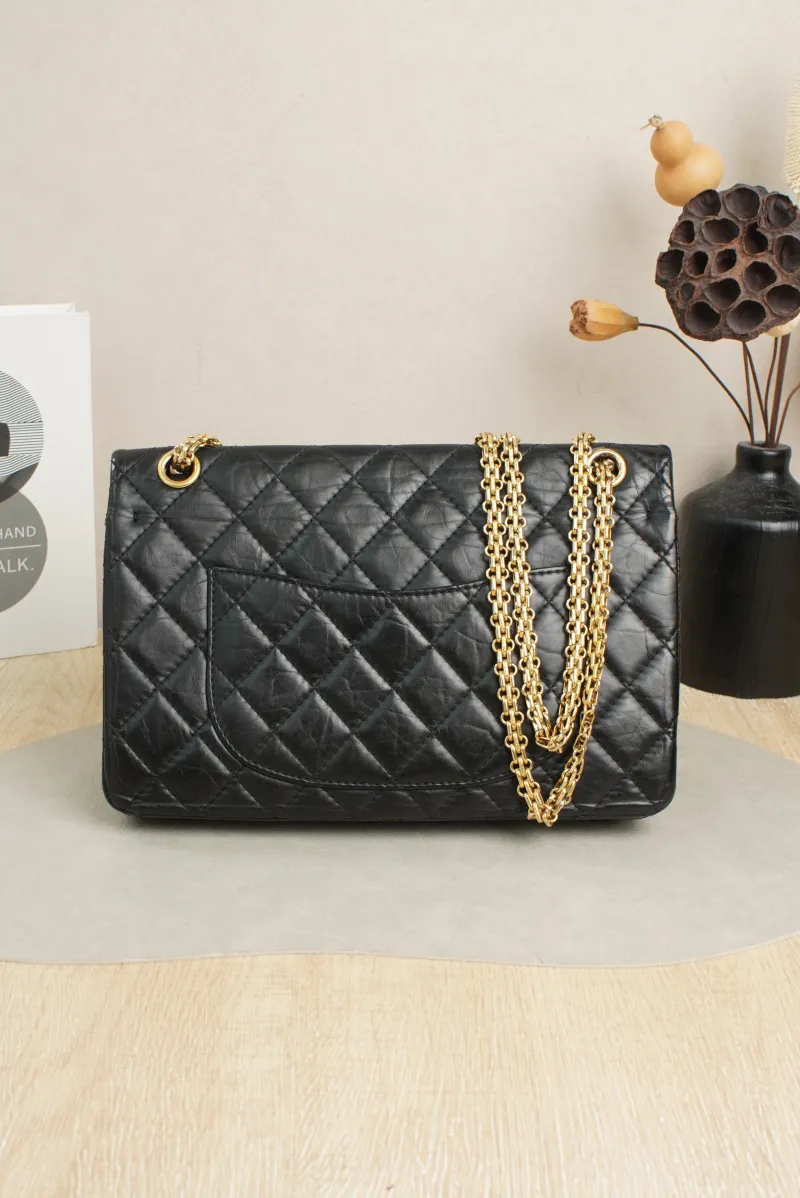 Chanel 2.55 Conditioned Medium Black with Gold-Tone Hardware Calfskin15 · Authenticity Card · 28 × 7.5 × 19.5 cm — cover view 5 of 7