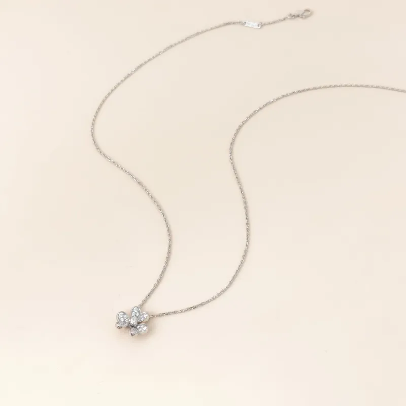 Van Cleef & Arpels Necklace Frivole Collection Pavé Diamond Necklace White Gold 18KW hite Gold Diamondmini42cm — cover view 8 of 11
