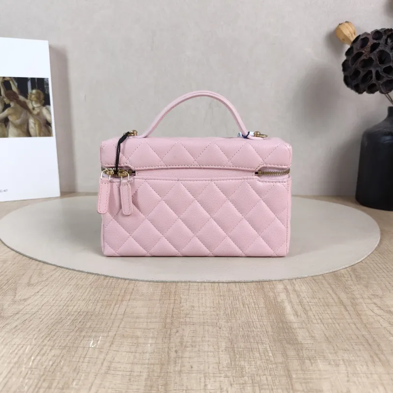 Chanel Crossbody Bag lp Box Bag Top Handle Crossbody Bag Pink Calfskin One Size 19.5 × 5 × 17 cm — cover view 3 of 5