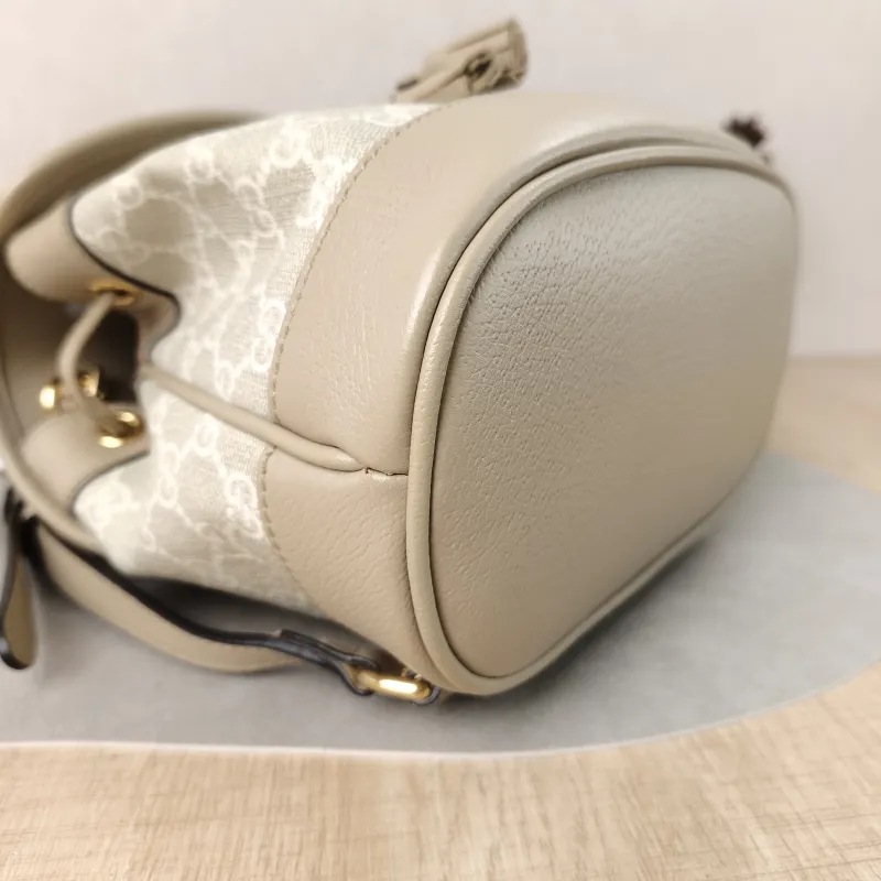 GUCCI Backpack ophidia g Backpack White Monogram PVC Mini 20.5 × 12 × 20 cm — detail view 9 of 12