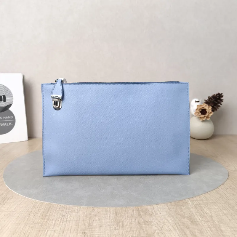 PRADA Clutch Clutch Blue Calfskin 30*19